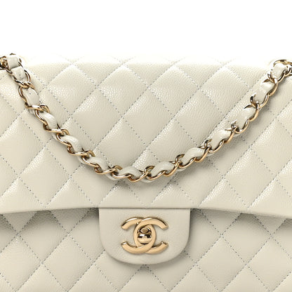 Chanel Caviar Quilted Medium Double Flap Grey 8 of 11