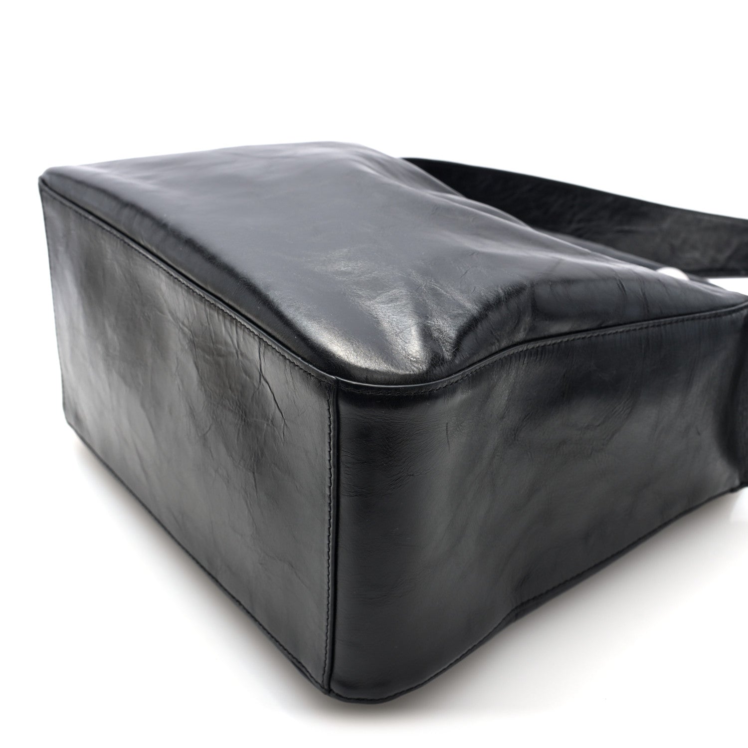 Alexander Wang Crackle Patent Calfskin Medium Dome Slouchy Hobo Black 9 of 9