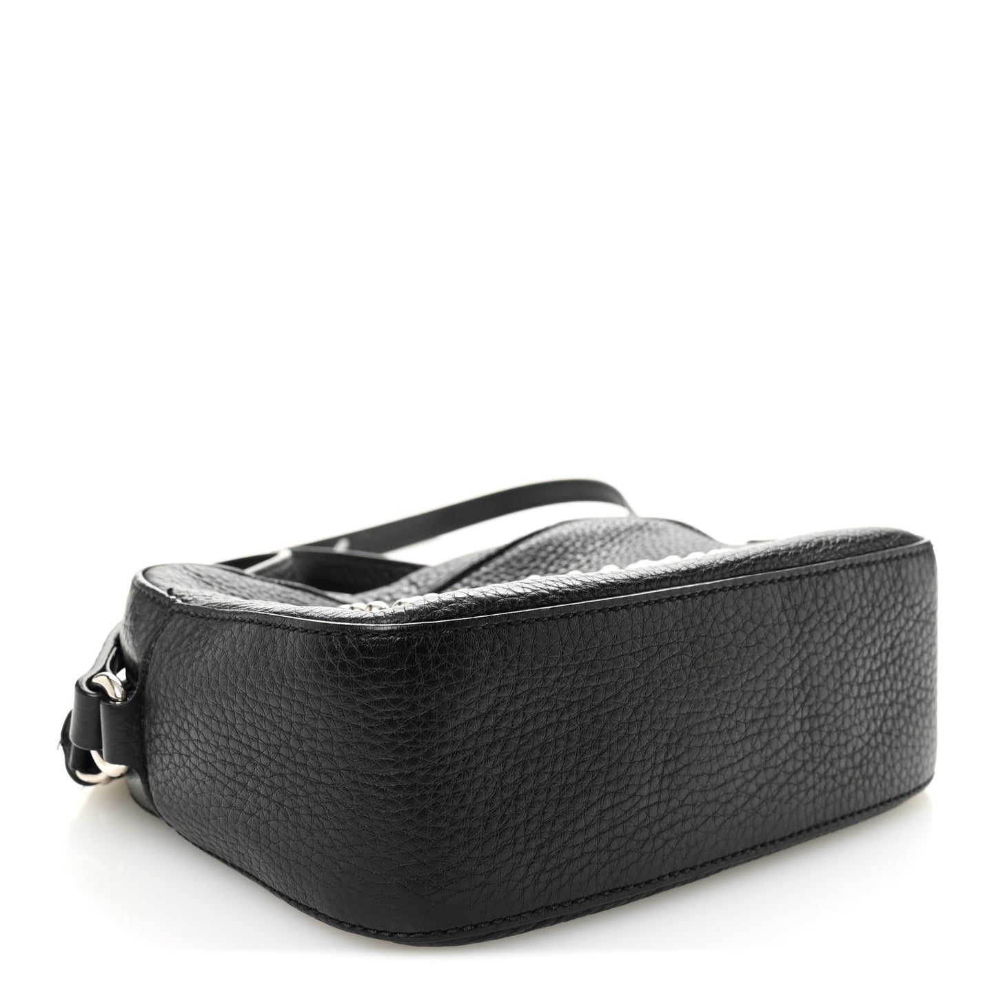 Pebbled Calfskin Studded Small Soho Disco Bag Black