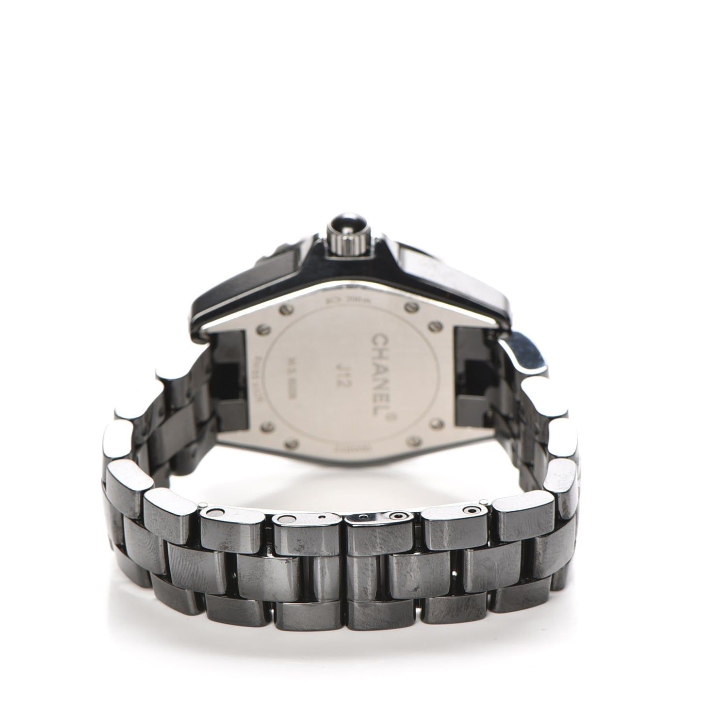 Stainless Steel Ceramic Diamond 33mm J12 Quartz Watch Black