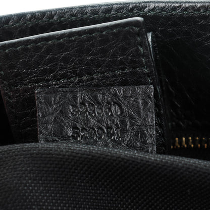 Gucci Pebbled Calfskin Medium Bamboo Shopper Tote Black 7 of 8