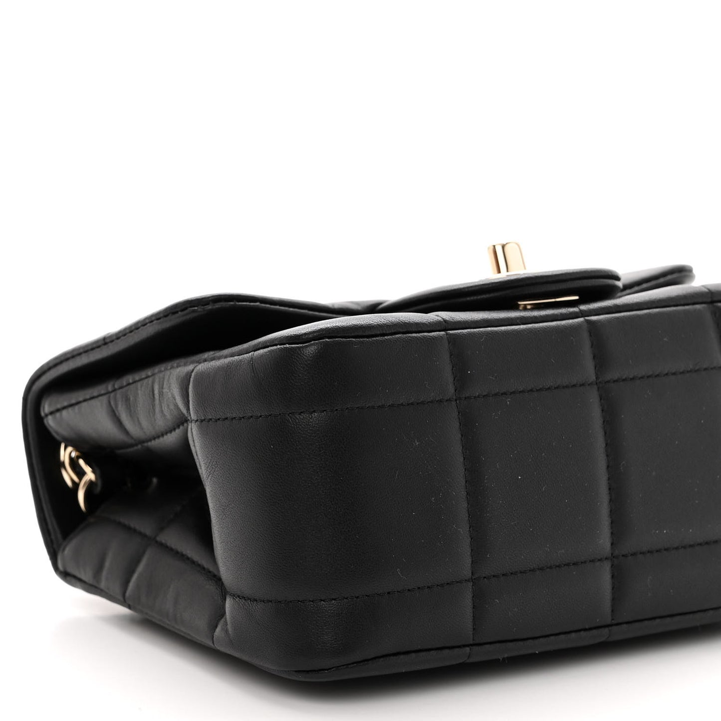 Lambskin Resin Crystal Square Quilted Mini Monacoco Flap Black