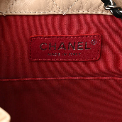 Chanel Aged Calfskin Quilted Small Gabrielle Backpack Beige Black 6 of 10