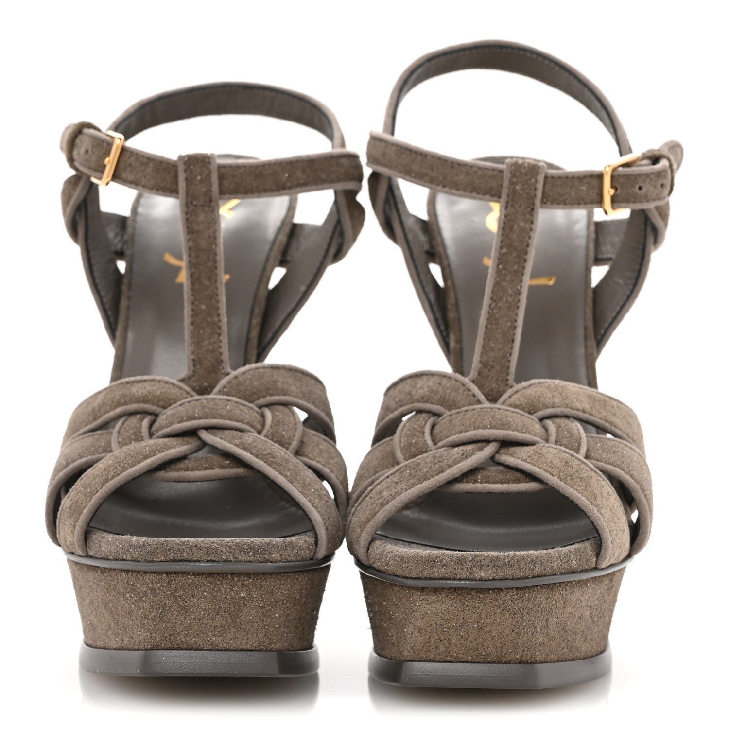 Saint Laurent Suede Quartz Tribute 105 Platform Sandals 35.5 Mouse 3 of 10