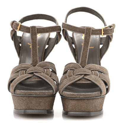 Saint Laurent Suede Quartz Tribute 105 Platform Sandals 35.5 Mouse 3 of 10