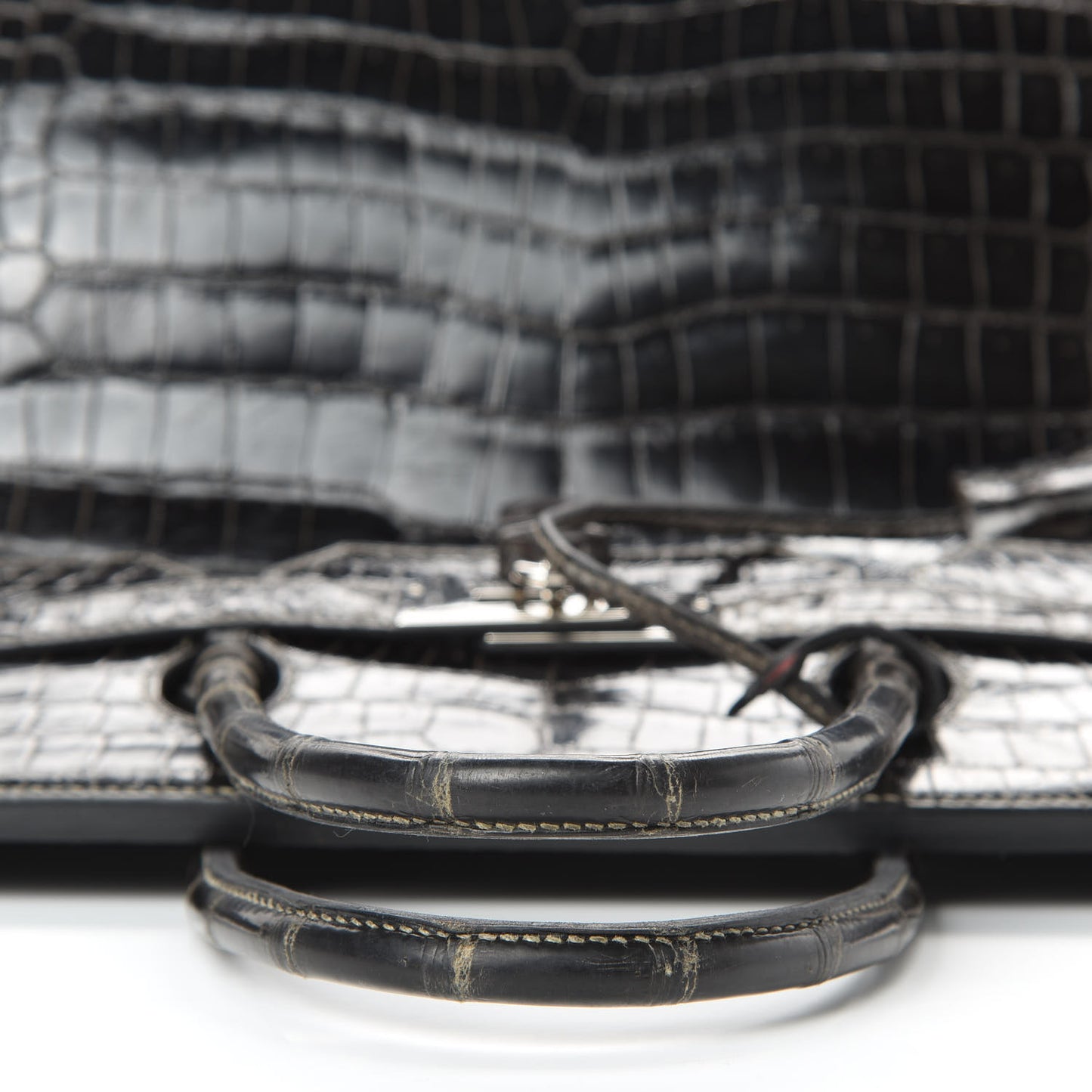 Shiny Porosus Crocodile Birkin 40 Graphite