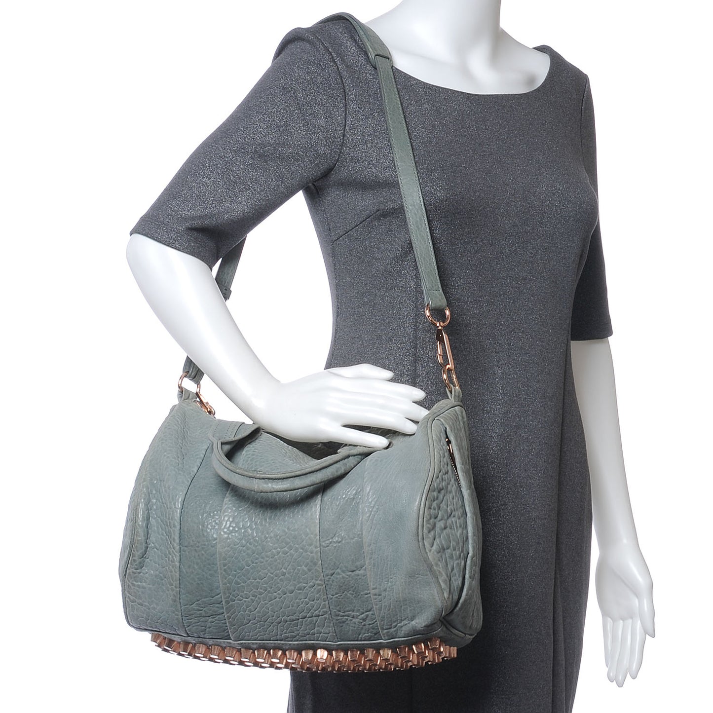 Leather Rocco Satchel Grey