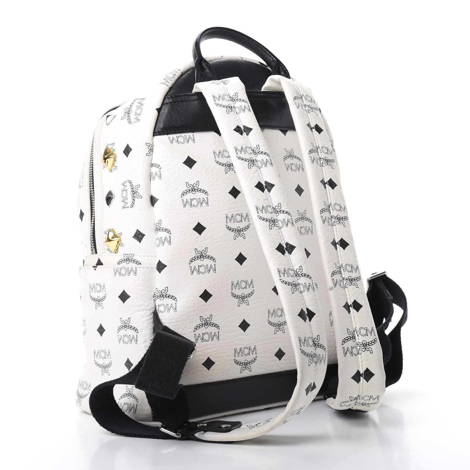 MCM Visetos Studded Small Stark M Backpack White 2 of 19