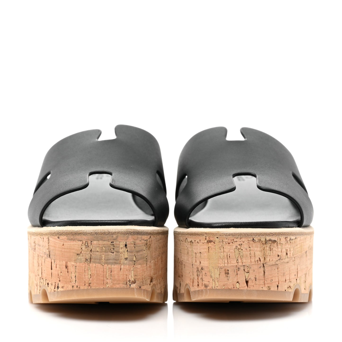 Calfskin Cork Eze 30 Sandals 35 Black