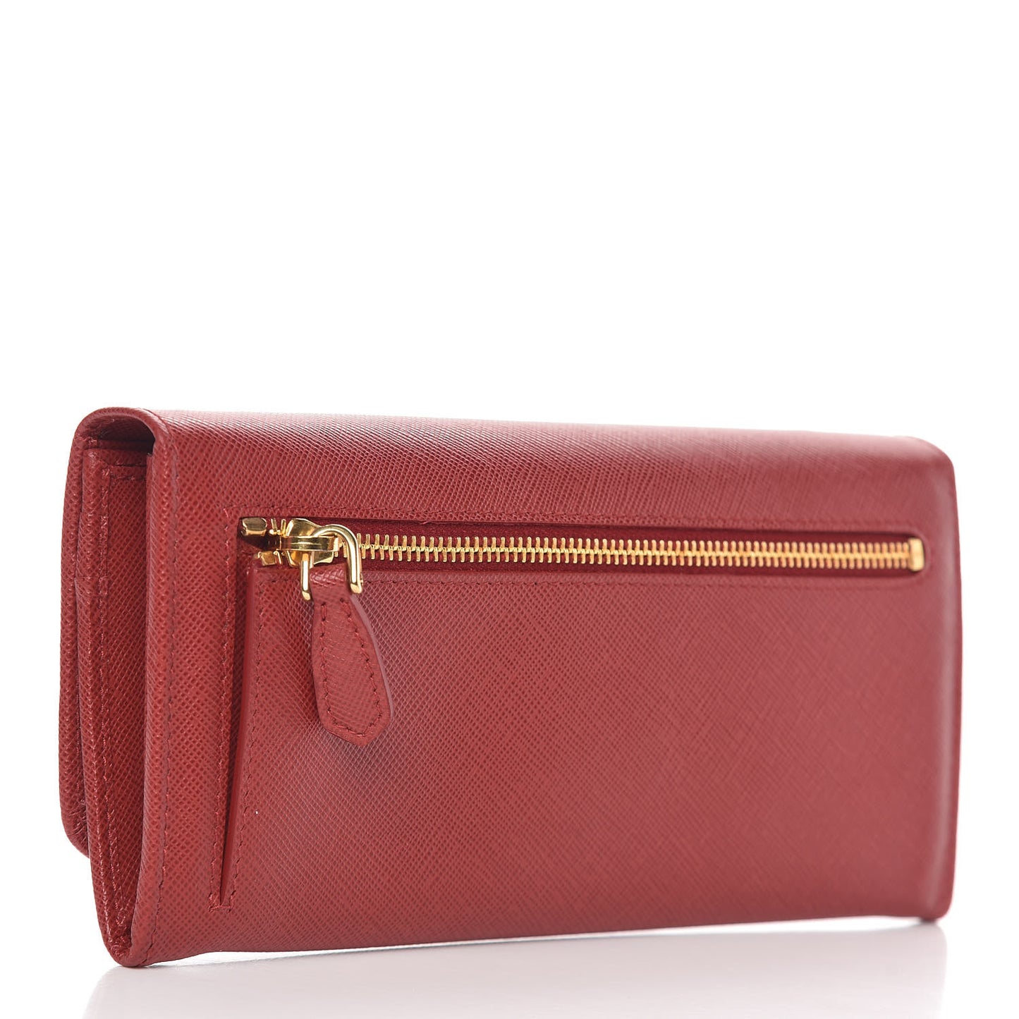 Saffiano Metal Continental Flap Wallet Fuoco