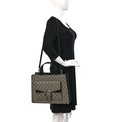 Gucci GG Supreme Monogram Dionysus Tote Beige Black 2 of 13