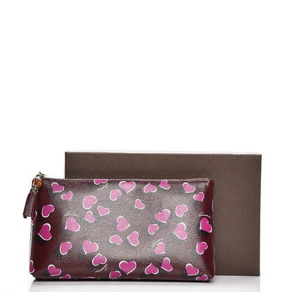 Gucci Calfskin Heartbeat Print Large Pouch New Wine 8 of 8