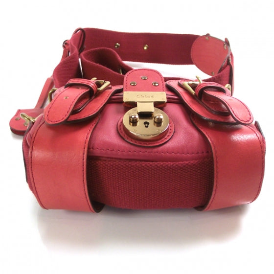 Chloe Leather Small Crossbody Bag Magenta 4 of 10