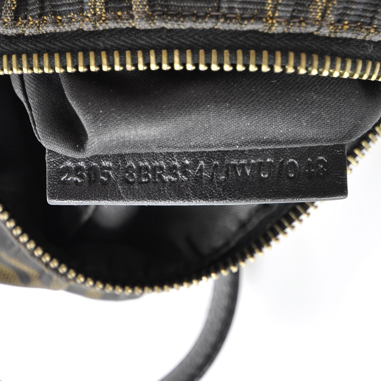 Fendi Zucca Cuoio Lucido Small Hobo Tobacco Moro 7 of 10