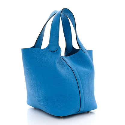 Hermes Taurillon Clemence Picotin Lock 18 PM Bleu Zanzibar 3 of 11