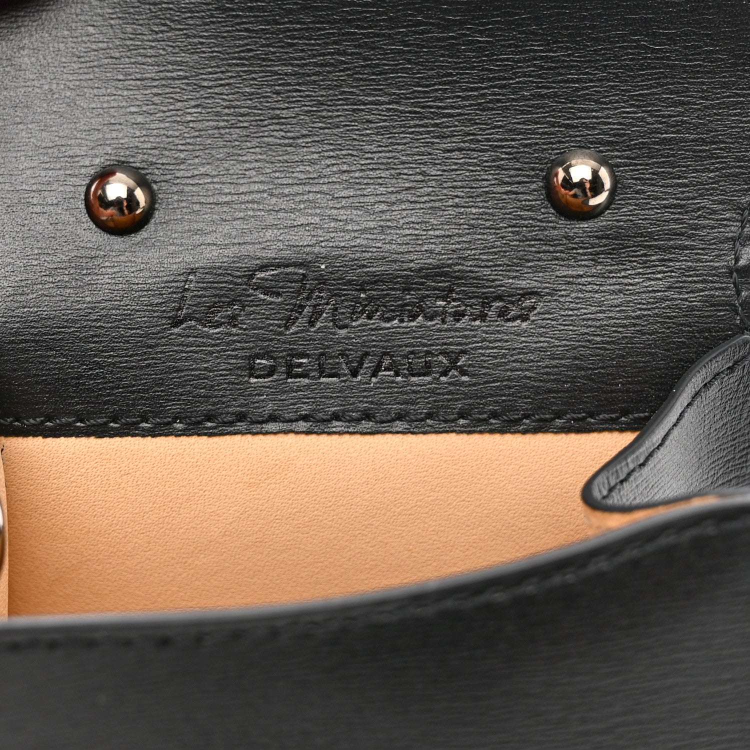 Delvaux Calfskin Mini L'Humour Brillant Bag Charm Black White 5 of 7