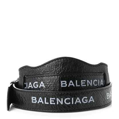Balenciaga Agneau Classic Hardware Logo Shoulder Strap Black 2 of 4