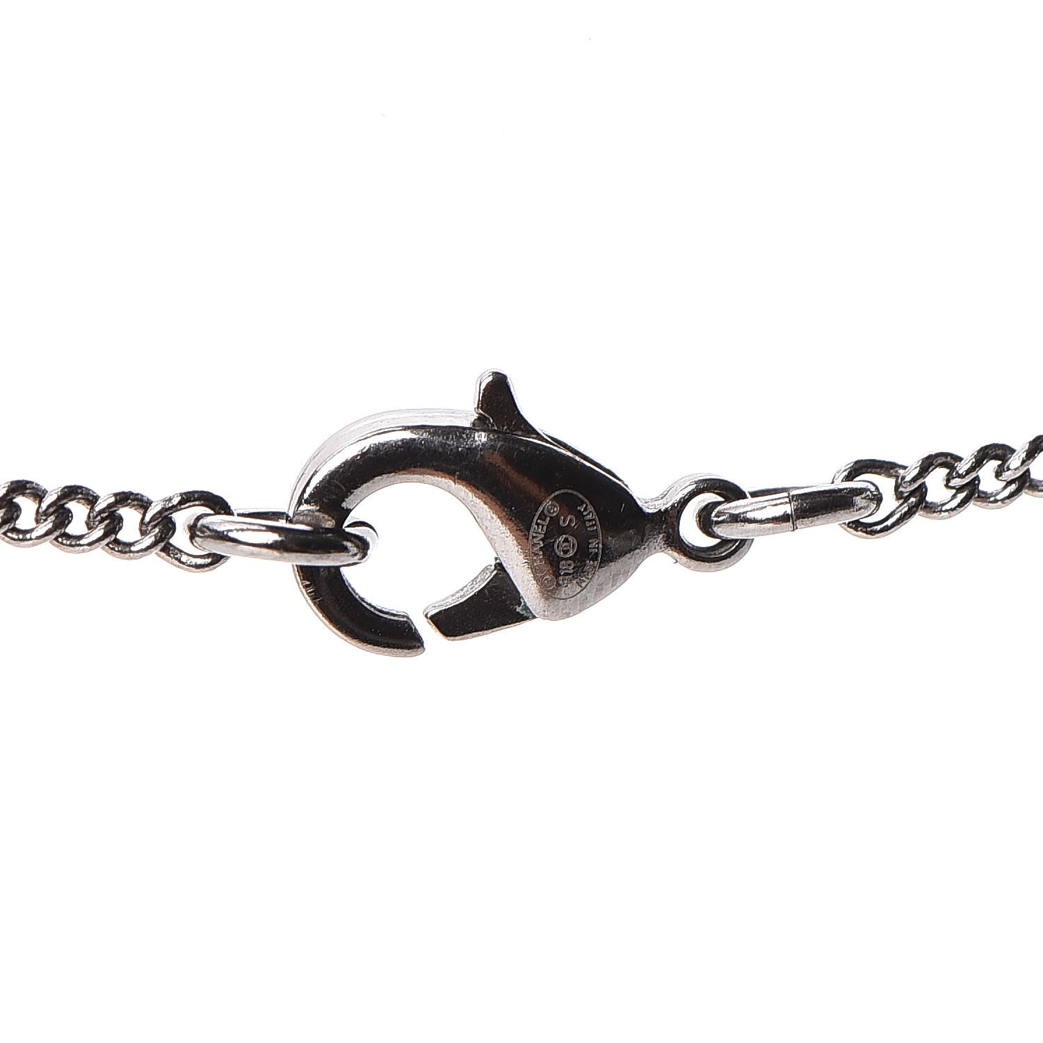 Chanel Ruthenium Crystal CC Drop Necklace Black 4 of 4