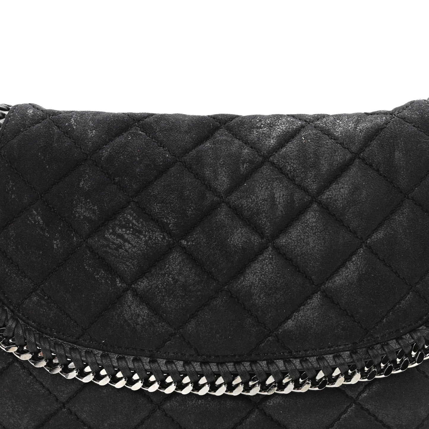Shaggy Deer Quilted Falabella Shoulder Bag Black