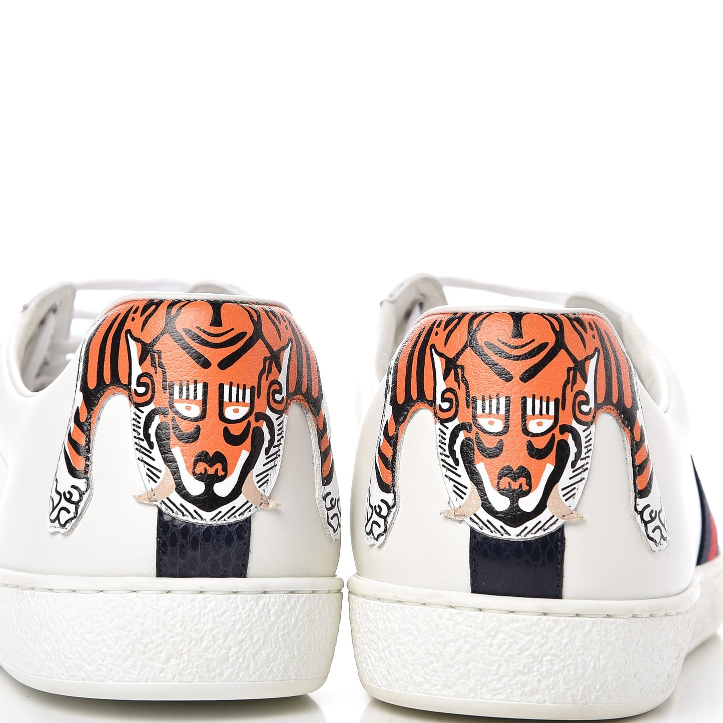 Calfskin Web Mens Tiger Ace Sneakers 9.5 White