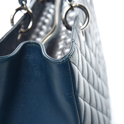 Chanel Caviar Quilted XL Grand Shopping Tote GST Navy Blue 17 of 22