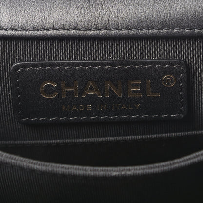 Chanel Calfskin Quilted North South Boy Flap Black 6 of 9