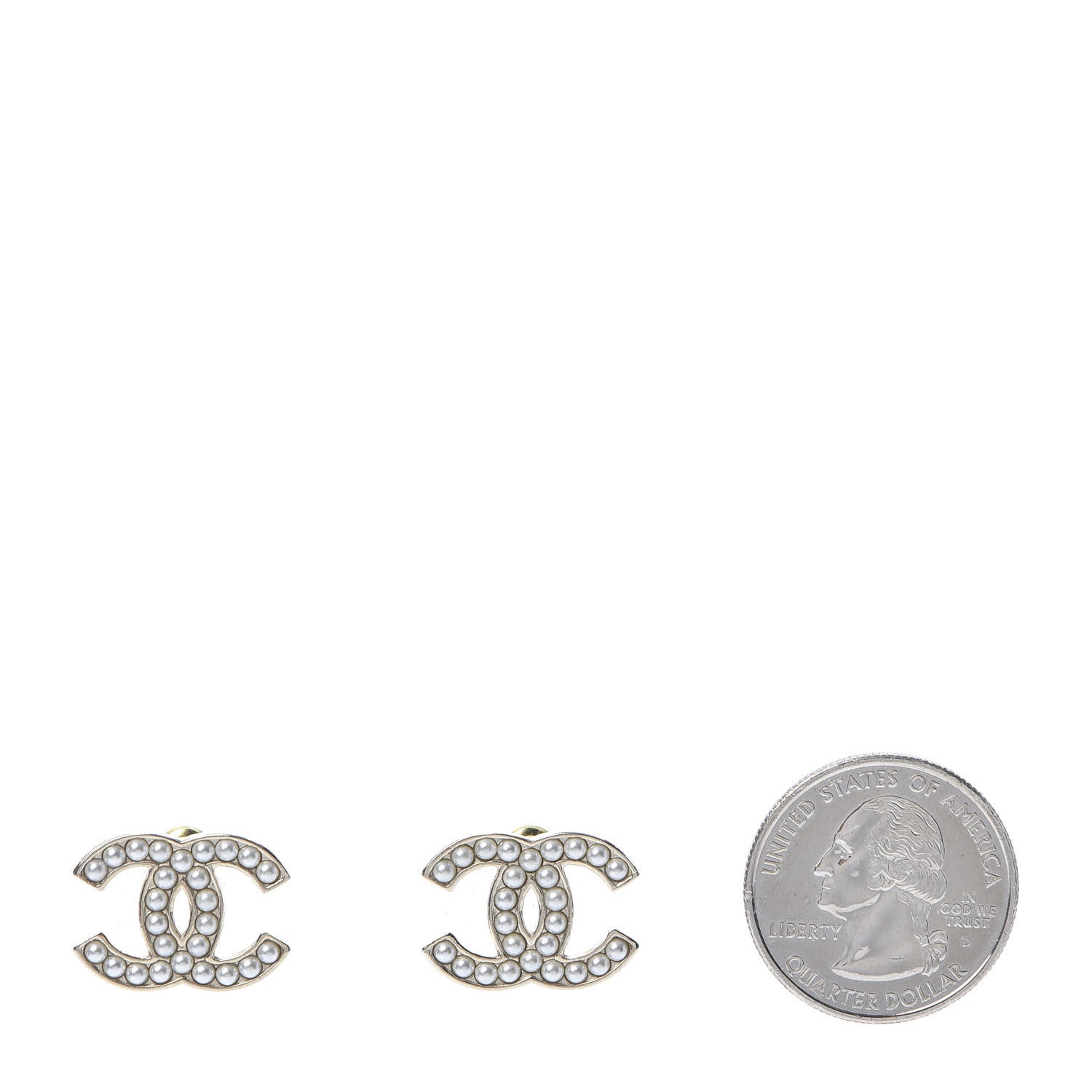 Chanel Pearl CC Earrings Gold 2 of 5