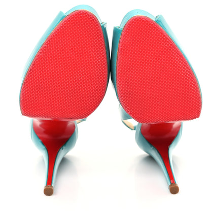 Christian Louboutin Patent Vendome Sling 120 Pumps 36.5 Caraibes 6 of 9