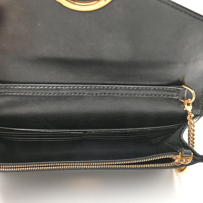 Fendi Vitello Liberty F is Fendi Studded Medium Envelope Wallet on Chain Black 5 of 10