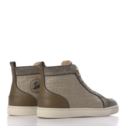 Christian Louboutin Cotton Rafia Calfskin Veau Velours Mens Rantus Flat Sneakers 41.5 Beige 4 of 7