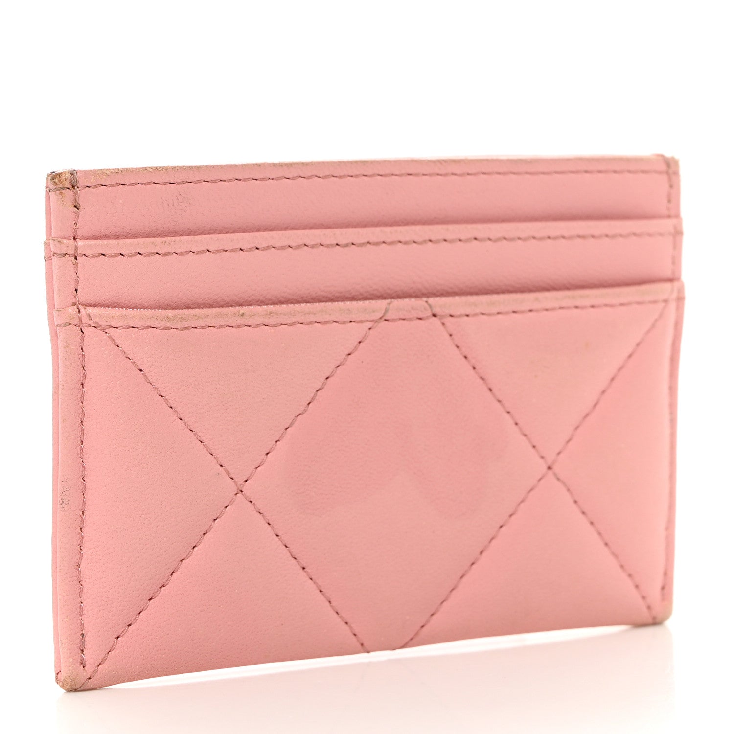 Chanel Lambskin Quilted Chanel 19 Card Holder Light Pink 3 of 13