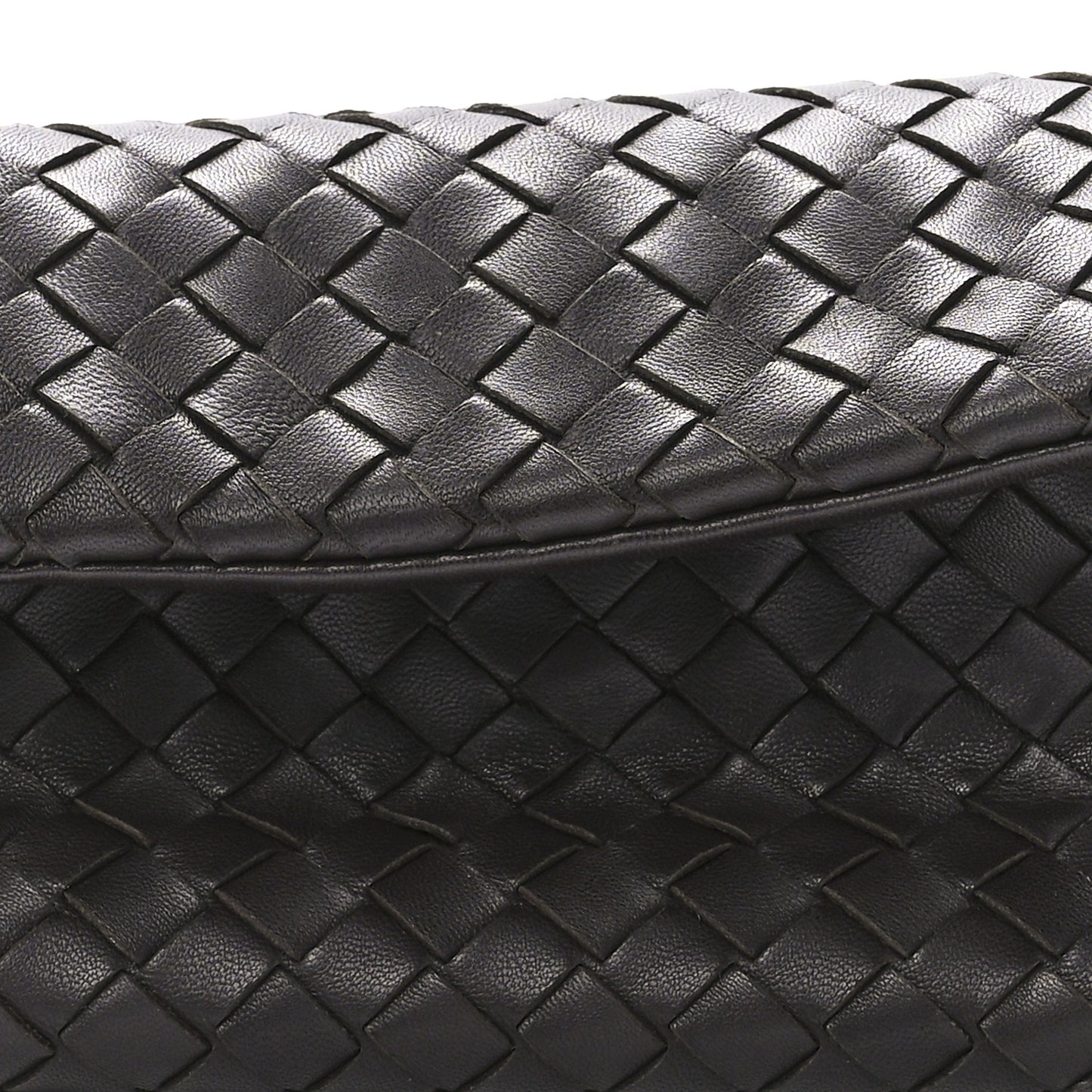 Nappa Intrecciato Flap Clutch Ebano