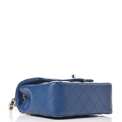 Chanel Lambskin Quilted Mini Rectangular Flap Blue 4 of 12