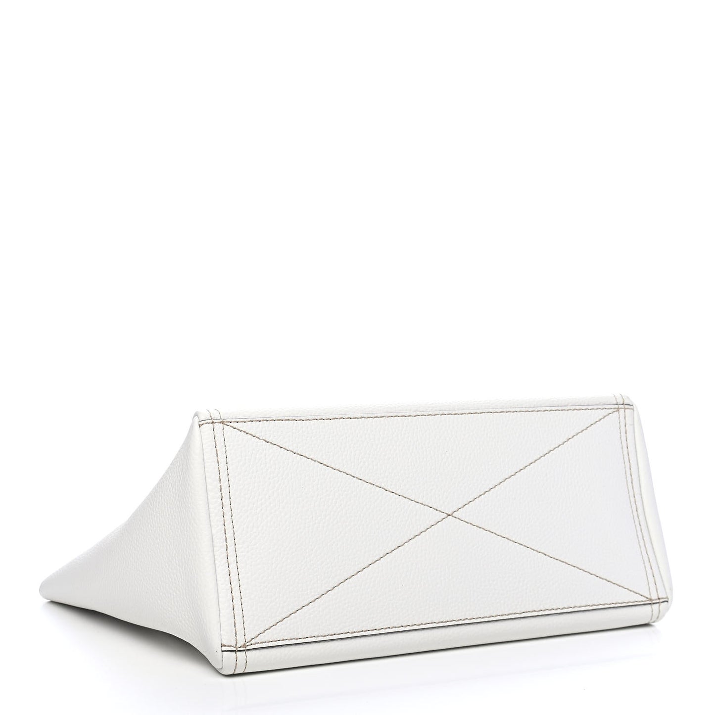 Calfskin Kiss Lock Color Block tote White Beige