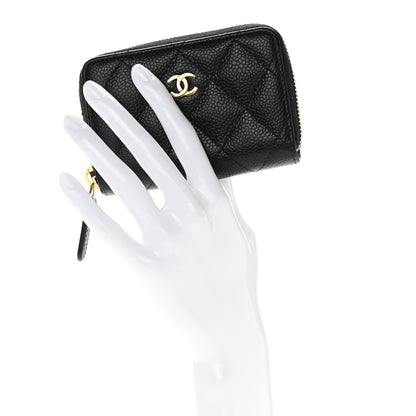 Chanel Caviar Quilted Zip Coin Purse Black 2 of 8