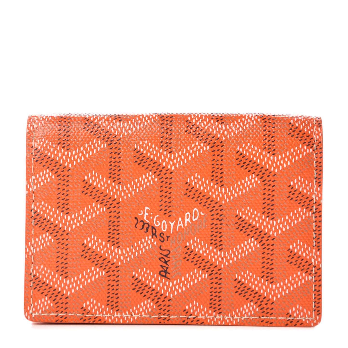 Goyardine Business Card Holder Orange
