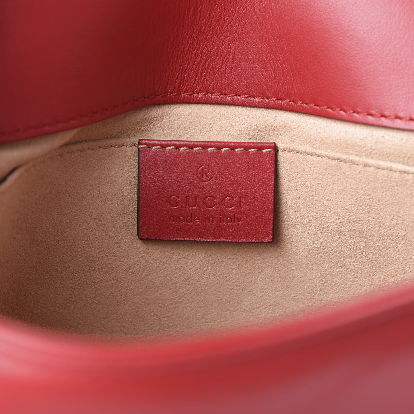 Calfskin Matelasse Mini GG Marmont Shoulder Bag Hibiscus Red