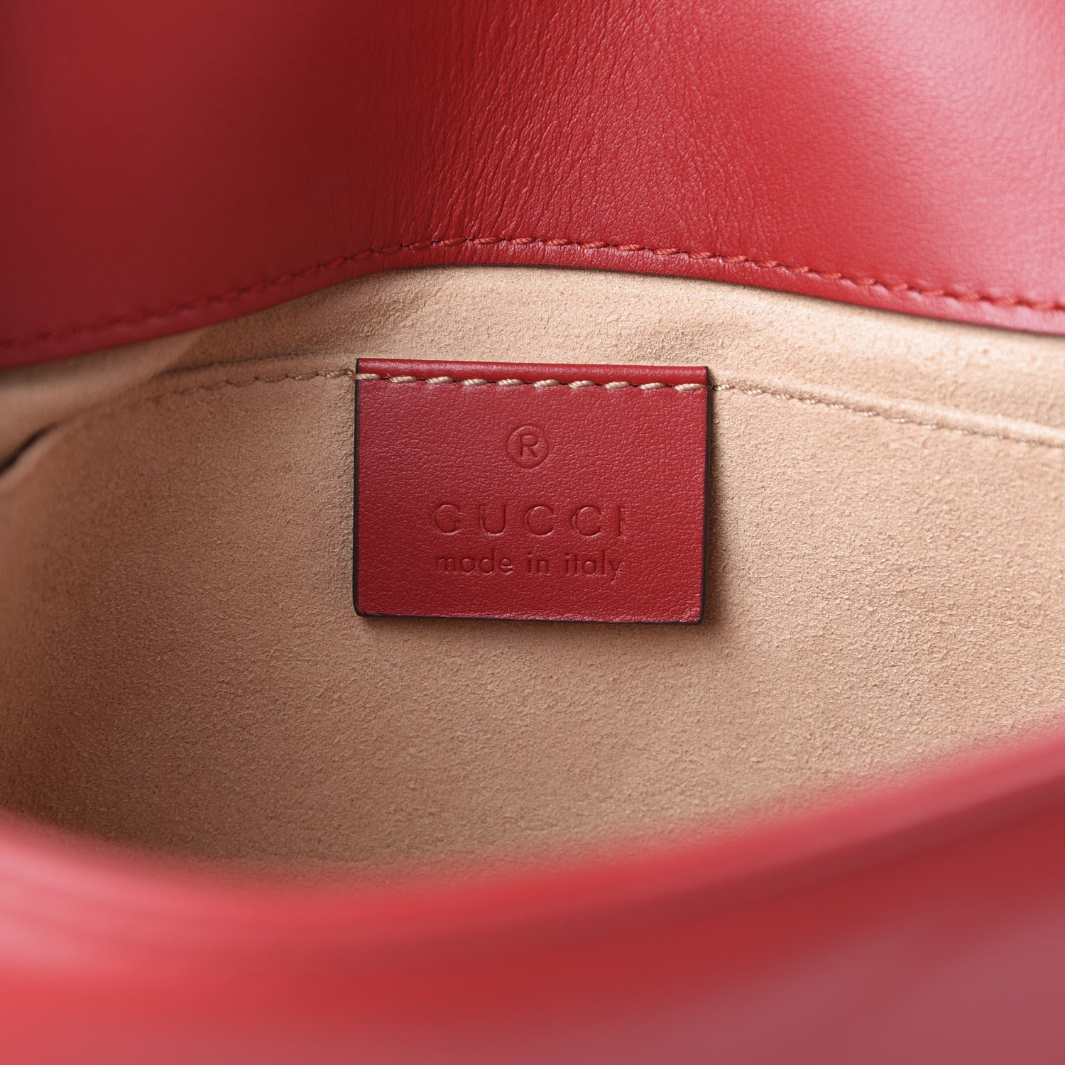 Gucci Calfskin Matelasse Mini GG Marmont Shoulder Bag Hibiscus Red 7 of 10