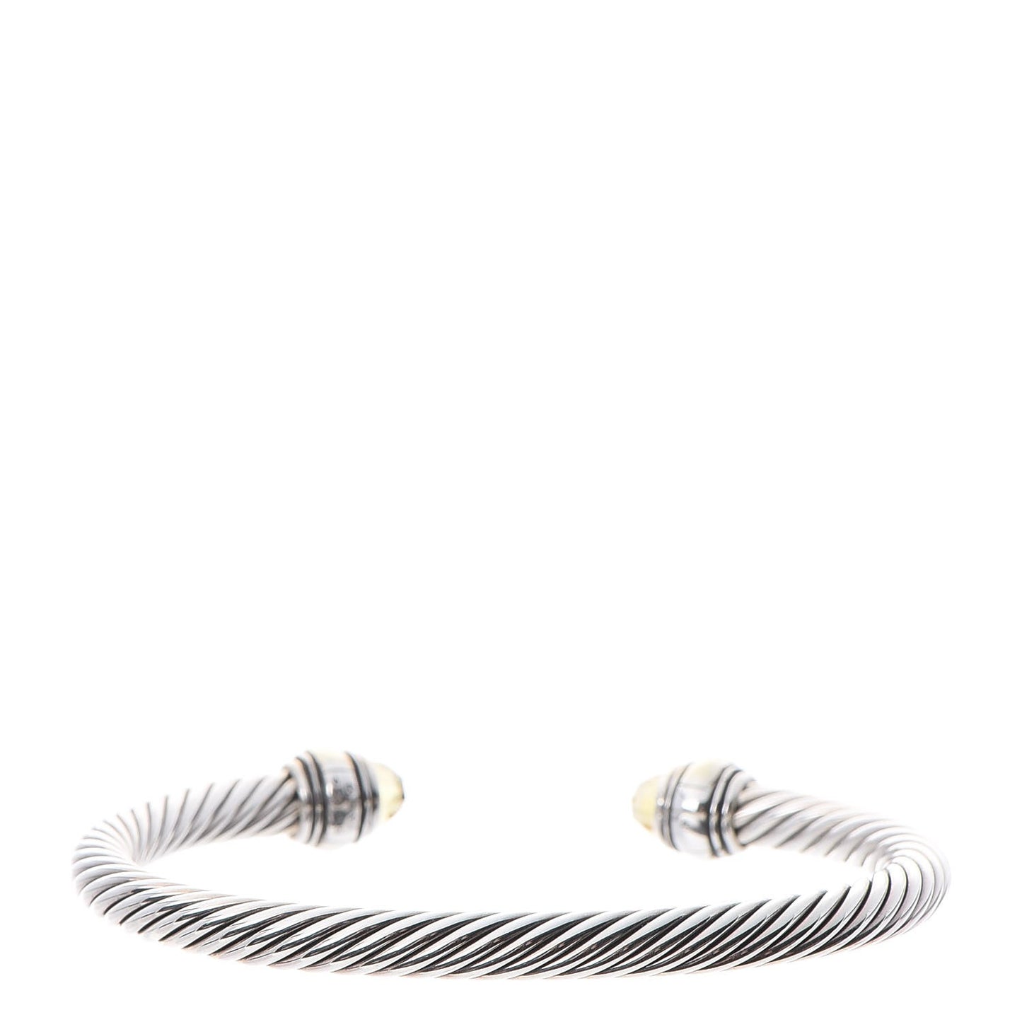 Sterling Silver 14K Yellow Gold Citrine 5mm Cable Classics Bracelet