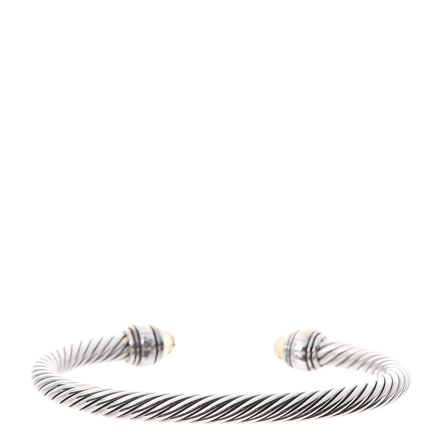 David Yurman Sterling Silver 14K Yellow Gold Citrine 5mm Cable Classics Bracelet 3 of 5
