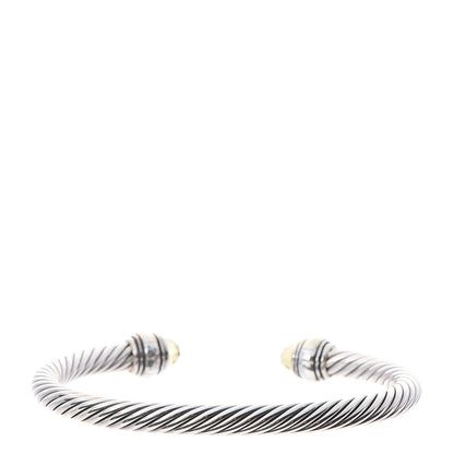 David Yurman Sterling Silver 14K Yellow Gold Citrine 5mm Cable Classics Bracelet 3 of 5