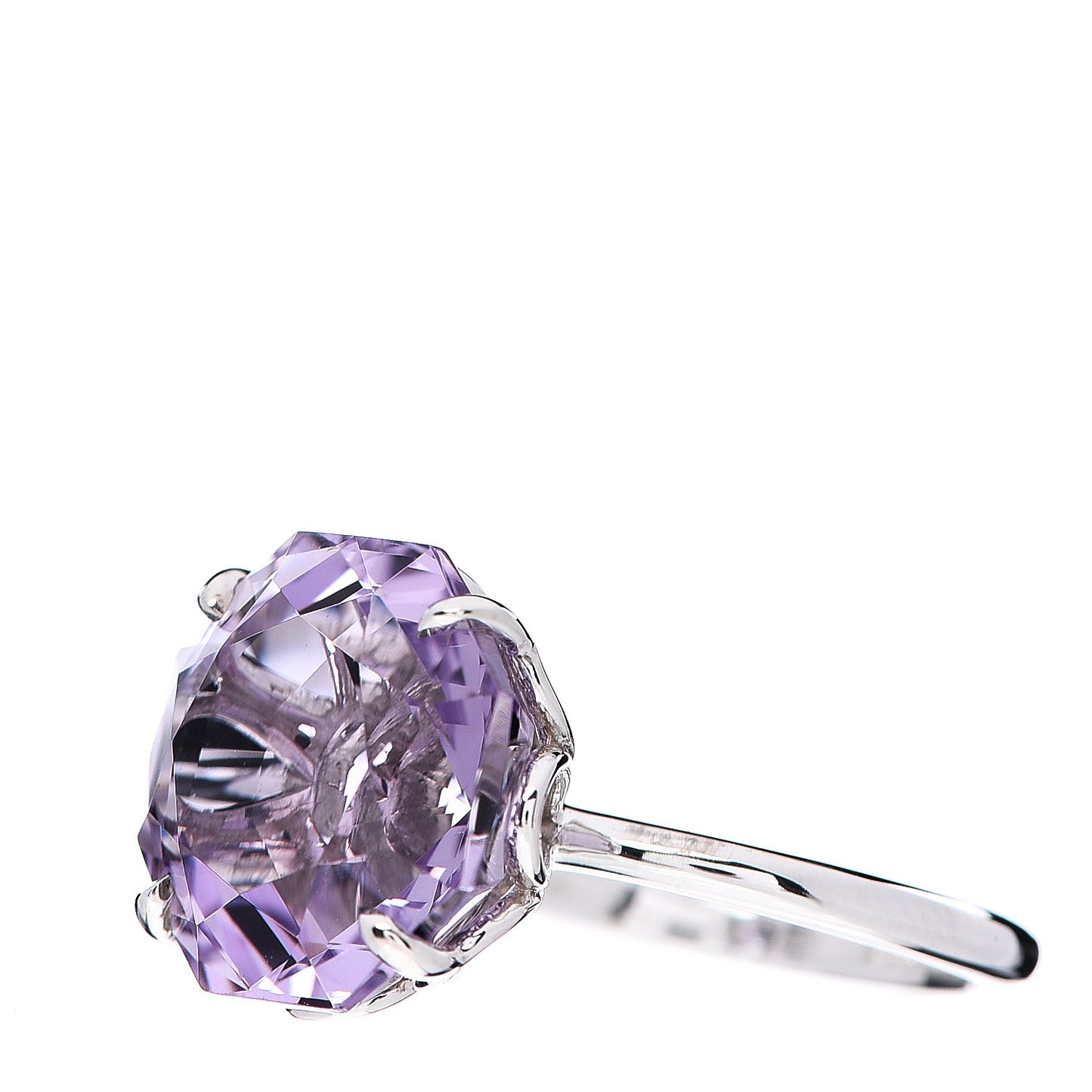 Sterling Silver Amethyst Round Sparklers Cocktail Ring 52 6