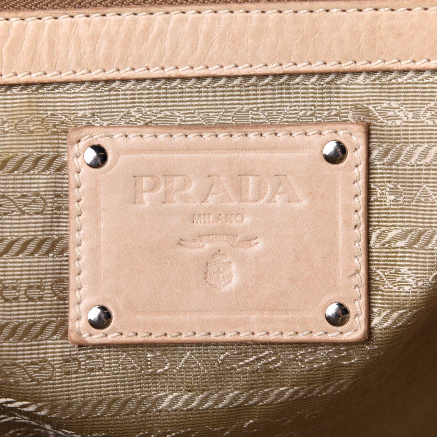 Prada Soft Calf Shopper Tote Talco 5 of 10