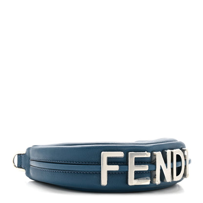 Fendi Vitello Grace Matte Nano Fendigraphy Hobo Charm Mirto 4 of 11