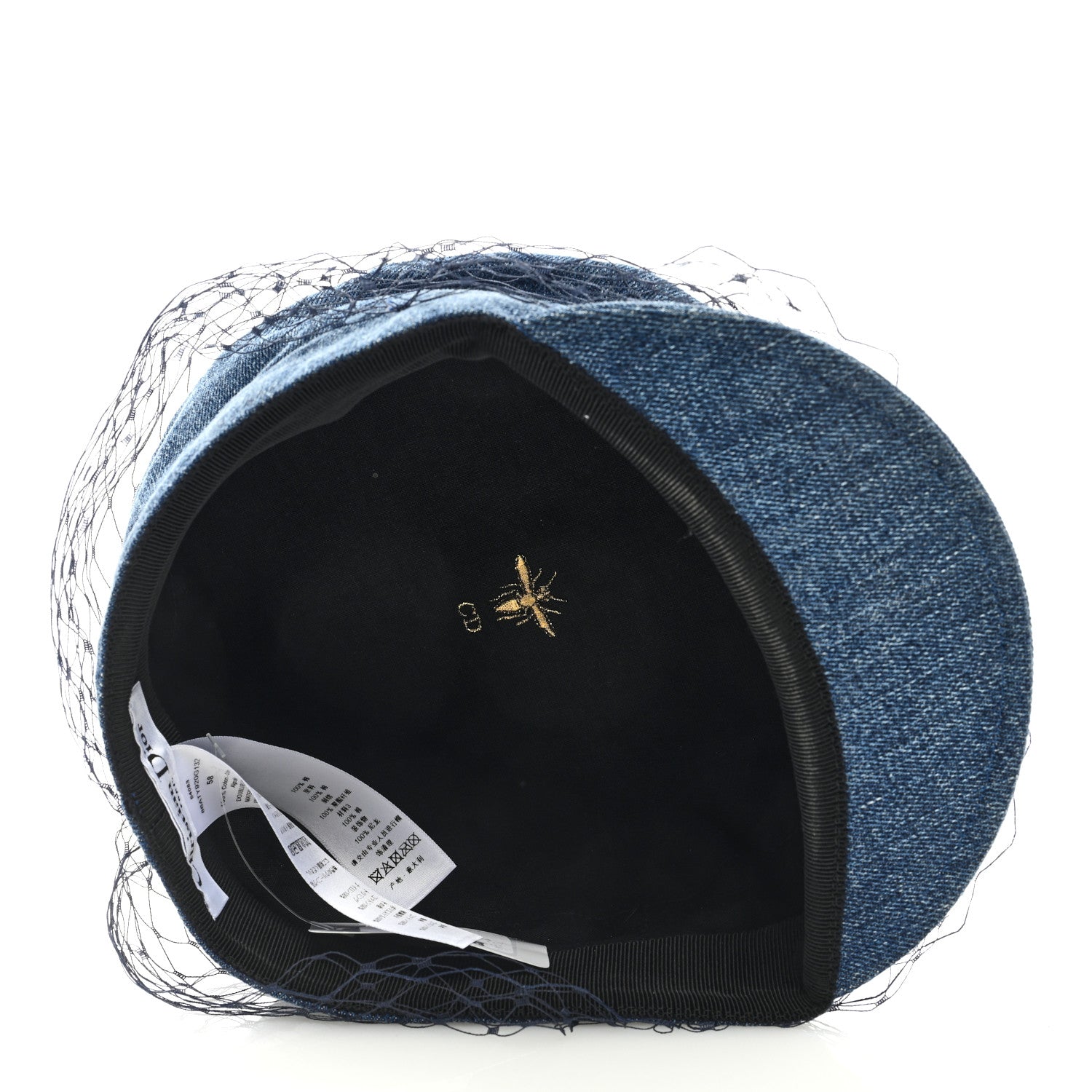 Christian Dior Denim Arty Veil Cap 58 Blue 6 of 7