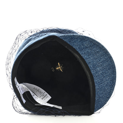 Christian Dior Denim Arty Veil Cap 58 Blue 6 of 7