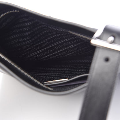 Prada Soft Calf Flat Messenger Bag Black 5 of 10