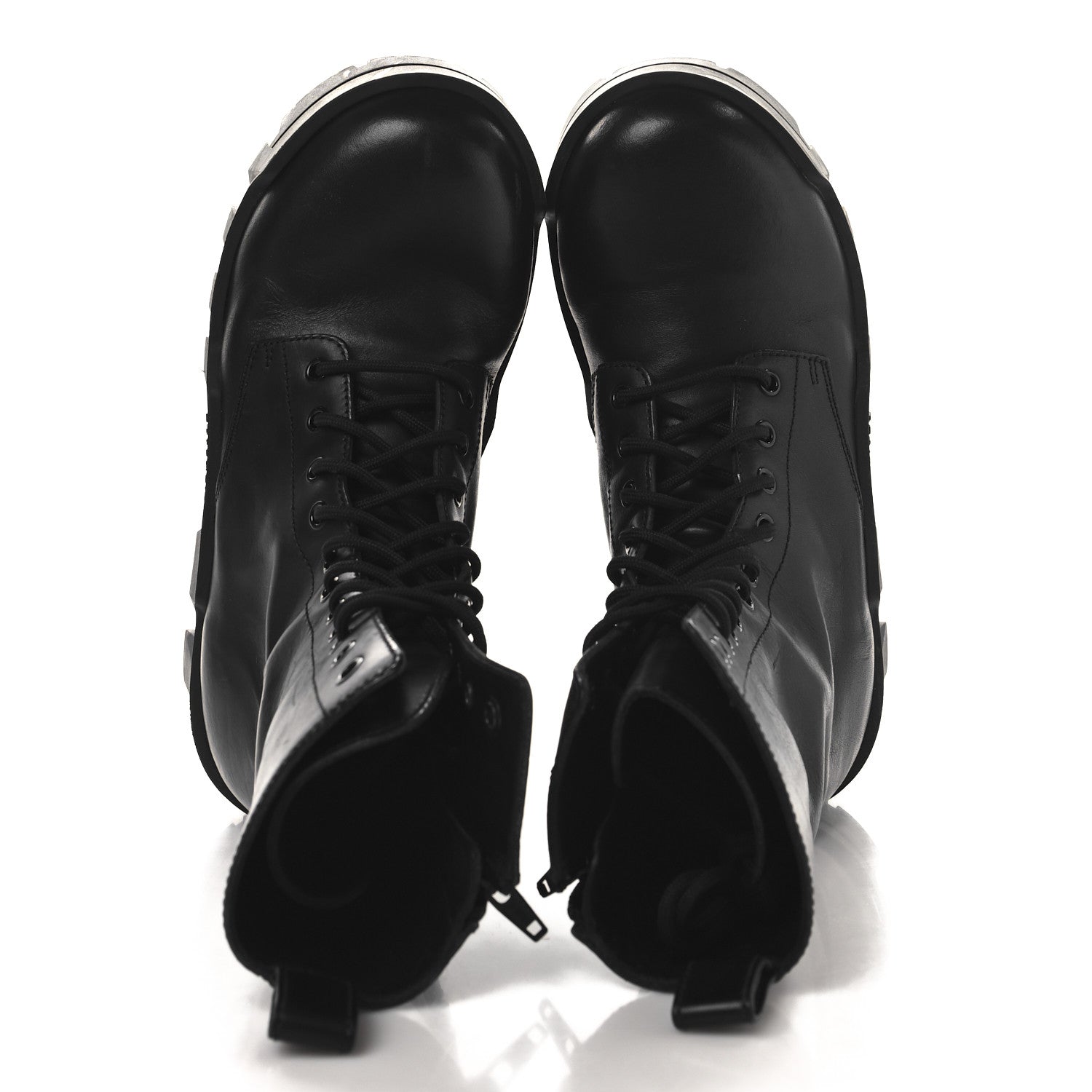 Balenciaga Calfskin Womens Bulldozer Lace Up Boots 38 Black 2 of 8