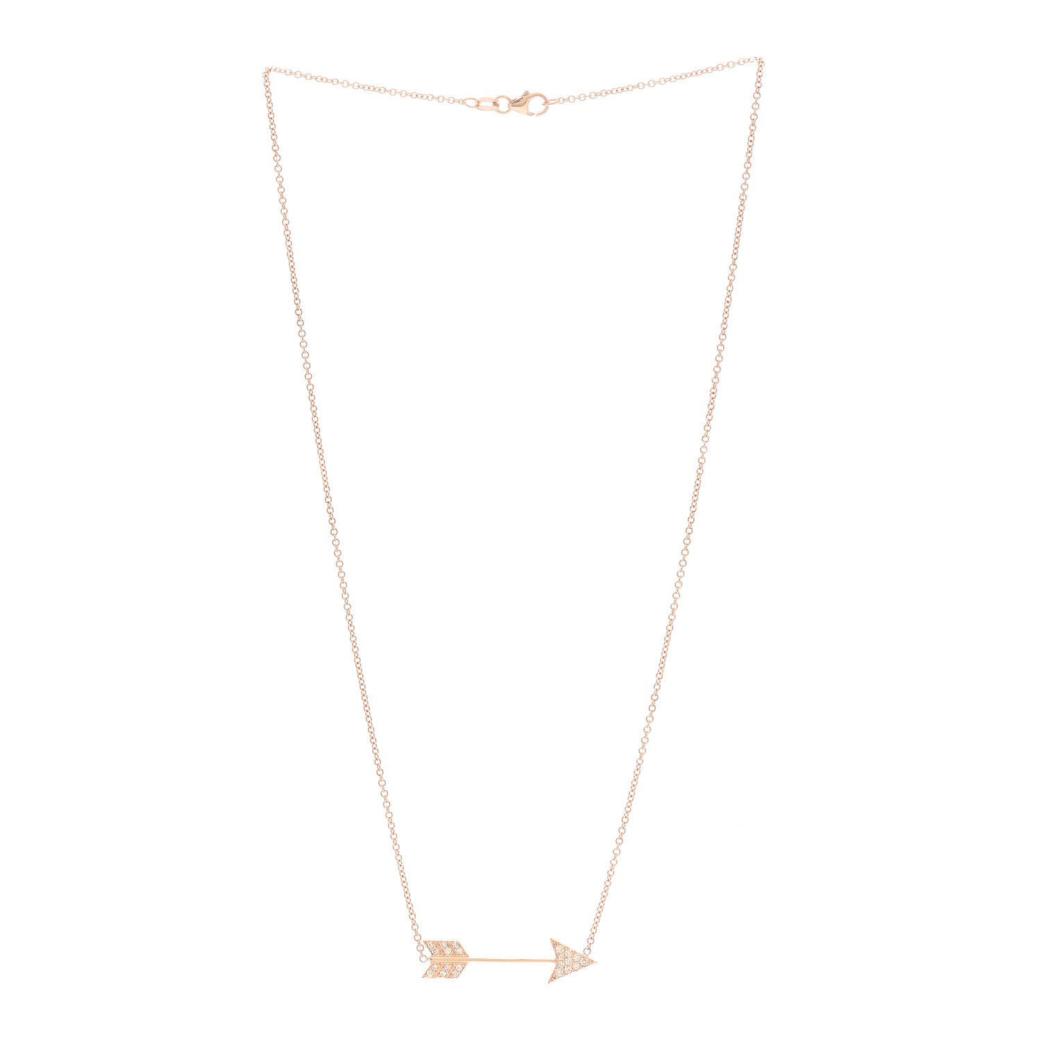 Anita Ko 18K Rose Gold Diamond Arrow Necklace 3 of 7