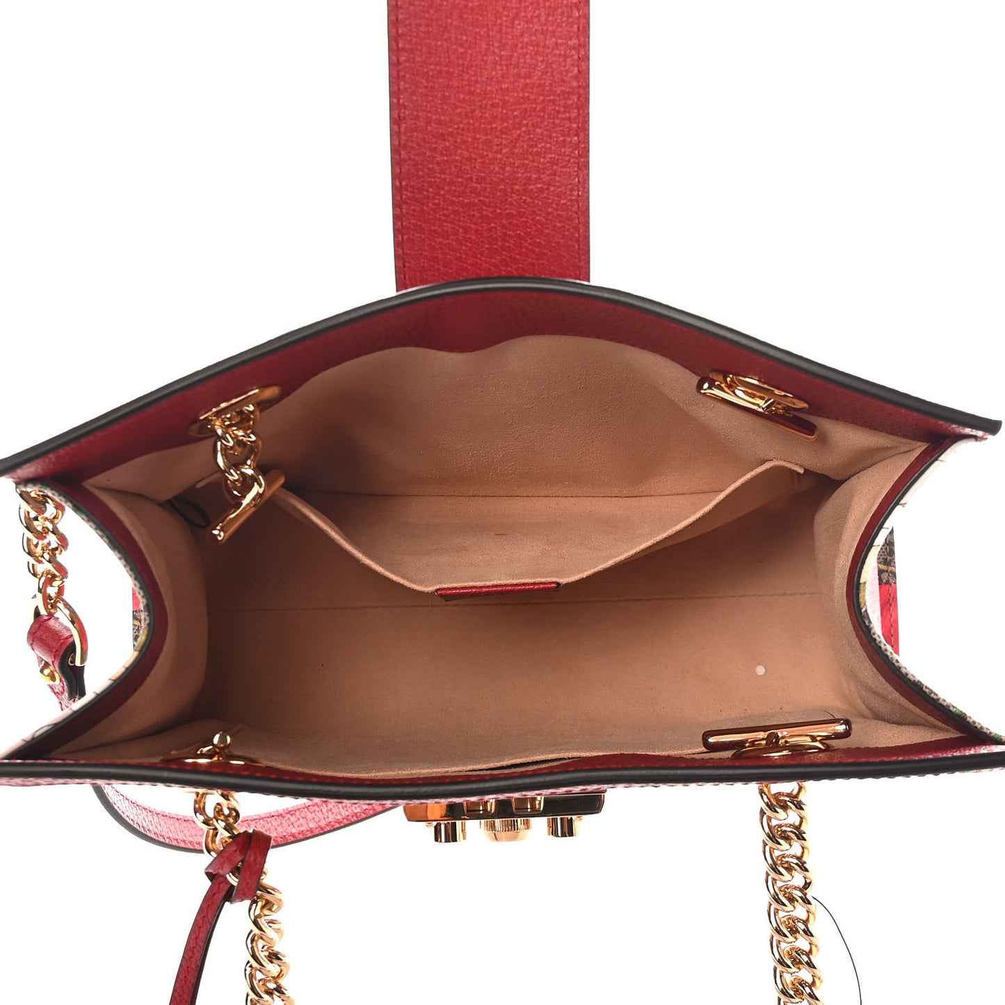 GG Supreme Monogram Flora Small Padlock Tote Red